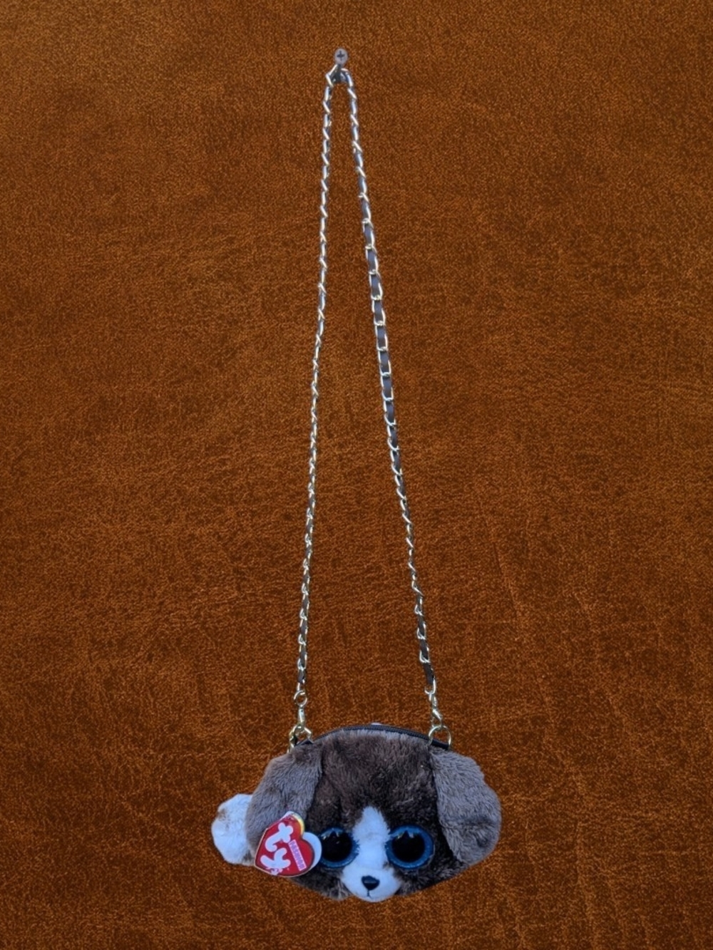 Girl's TY Beanie Fashion Muddles The Puppy Crossbody Bag with Chain Strap